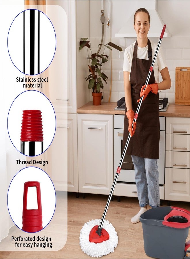 Hibaby Mop Replace Heads Mop Handle Base Replacement Compatible with O Cedar EasyWring 1-Tank Spin Mops System, 2 Microfiber Mops Head Refills, 4-Section Handle 30-58in and 1 Cover Set(No Bucket) - Image 5