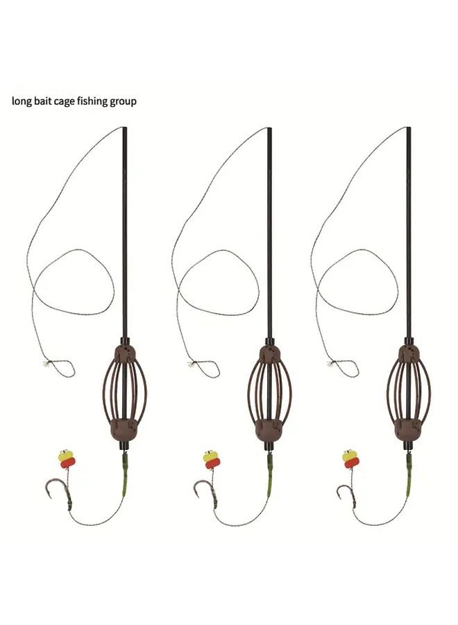 Extra Long High Strength Fishing Bait Cage Set 6 Model 1 Set For Giant European Carp Pike And Grassfish Bottom Return Assembly - Image 1