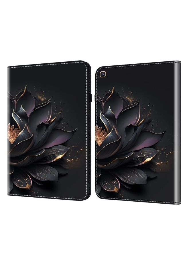 HuHa Case Cover For Samsung Galaxy Tab S5e Crystal Texture Painted Leather Tablet Case Purple Lotus 