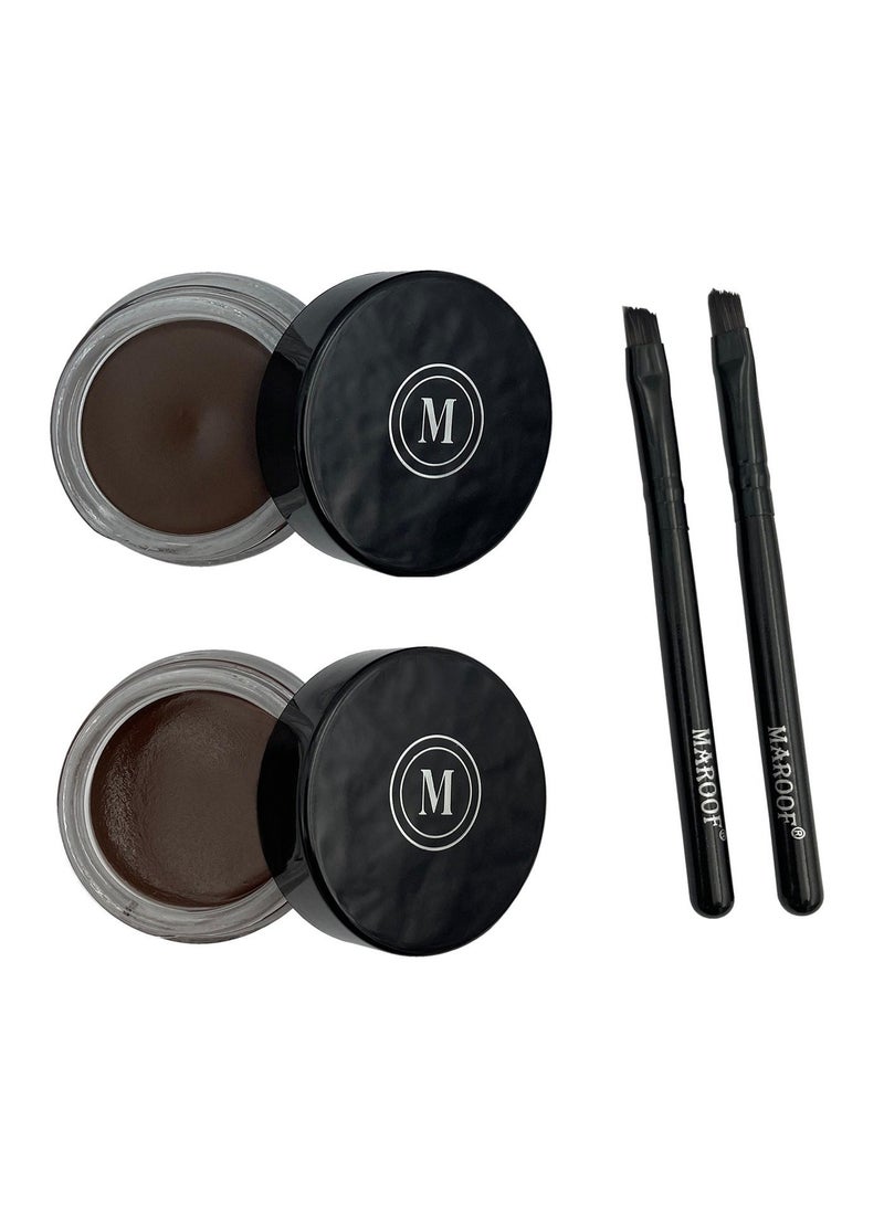 MAROOF Eyebrow Gel Set 2PCS – Dark Brown & Chocolate | Long-Lasting Brow Makeup - Image 3