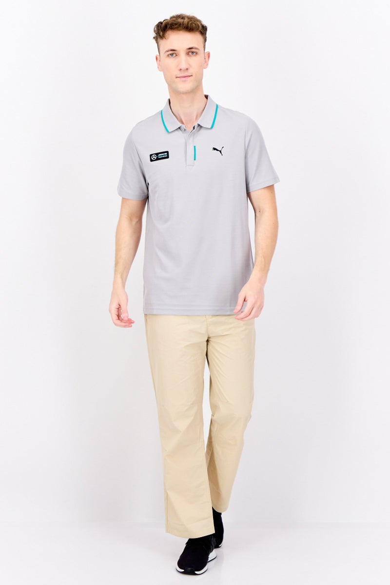 PUMA Men Sportswear Fit Short Sleeves AMG Petronas F1 Outdoor Polo Shirt, Grey  - Image 3