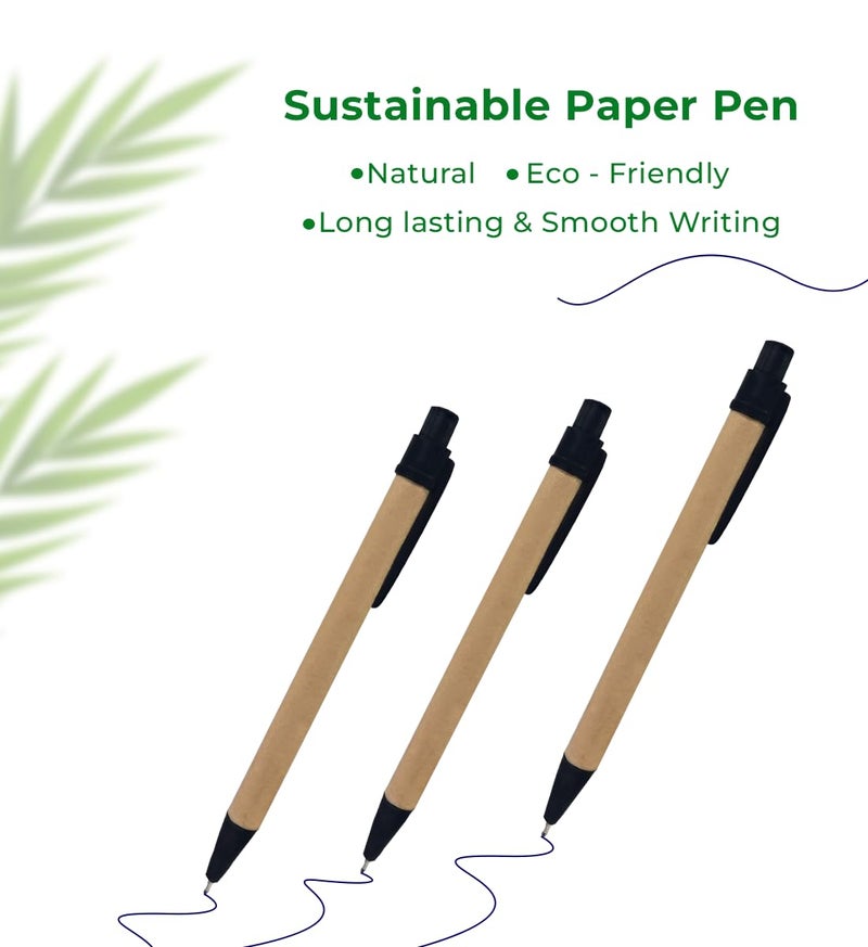 clayherbs Pack-100 Blue Ink Pen | Sustainable Pens | Eco-Friendly | Paper Pen | Biodegradable | Bulk Pens For Hotels, Office and Schools | made with Recycled Kraft Paper (Color May Vary) - Image 5