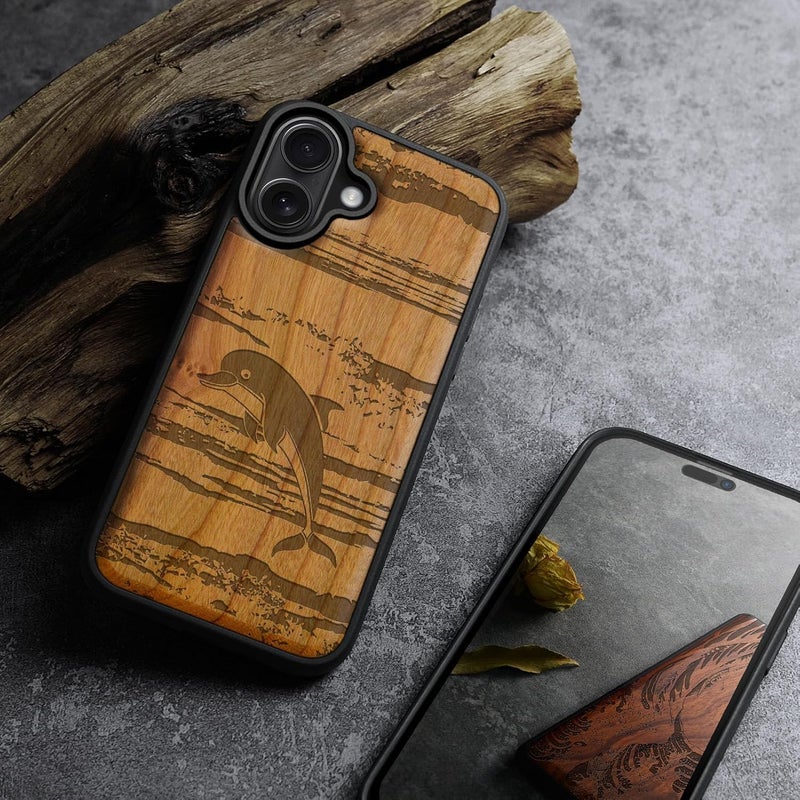 Well-engineered versatile build Carveit Magnetic Wooden Case for iPhone 17 Case, Wood Artisan Engraved & Black Soft TPU Shockproof Cover, Compatible with MagSafe Wireless Chargers (Dolphin Leap Waves) Cherry Surface safe KSA market popular practical build Single & bulk storage compatible Fine polished finish Flexible anti-break All storage space compatible Varied available picks Multi option design Changing environment compatible Simple multi-feature practical build Modern warehouse management Cross part assemble fit High strength upgraded material Gulf climate upgraded quality Local market compliant trusted quality Small apartment fit Proper storage environment Market need oriented construction Home & professional compatible Protective coating Local trackable shipment Globally trusted affordable quality In-Kingdom stored commodity Global versatile design - Image 4
