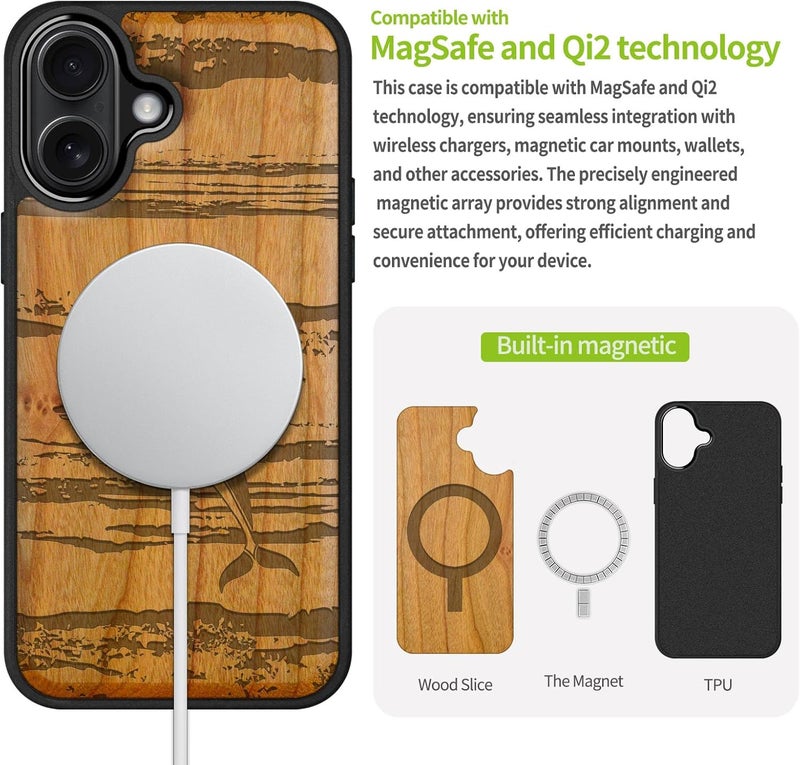 Well-engineered versatile build Carveit Magnetic Wooden Case for iPhone 17 Case, Wood Artisan Engraved & Black Soft TPU Shockproof Cover, Compatible with MagSafe Wireless Chargers (Dolphin Leap Waves) Cherry Surface safe KSA market popular practical build Single & bulk storage compatible Fine polished finish Flexible anti-break All storage space compatible Varied available picks Multi option design Changing environment compatible Simple multi-feature practical build Modern warehouse management Cross part assemble fit High strength upgraded material Gulf climate upgraded quality Local market compliant trusted quality Small apartment fit Proper storage environment Market need oriented construction Home & professional compatible Protective coating Local trackable shipment Globally trusted affordable quality In-Kingdom stored commodity Global versatile design - Image 5