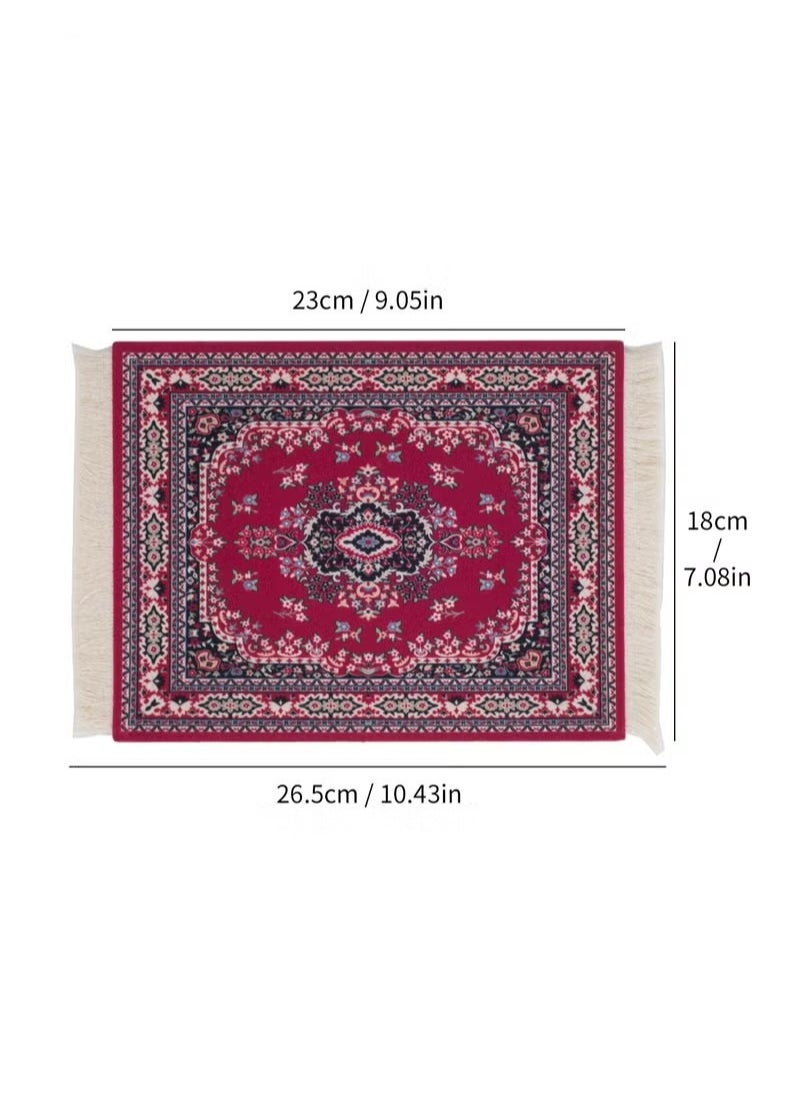 ELFSA - 3 Pieces Coffee Mat Coffee Cup Mat Coffee Mug MatTable Mat Mouse Pad Rubber Rectangle 26.5x18x0.5 cm
Red - Image 1