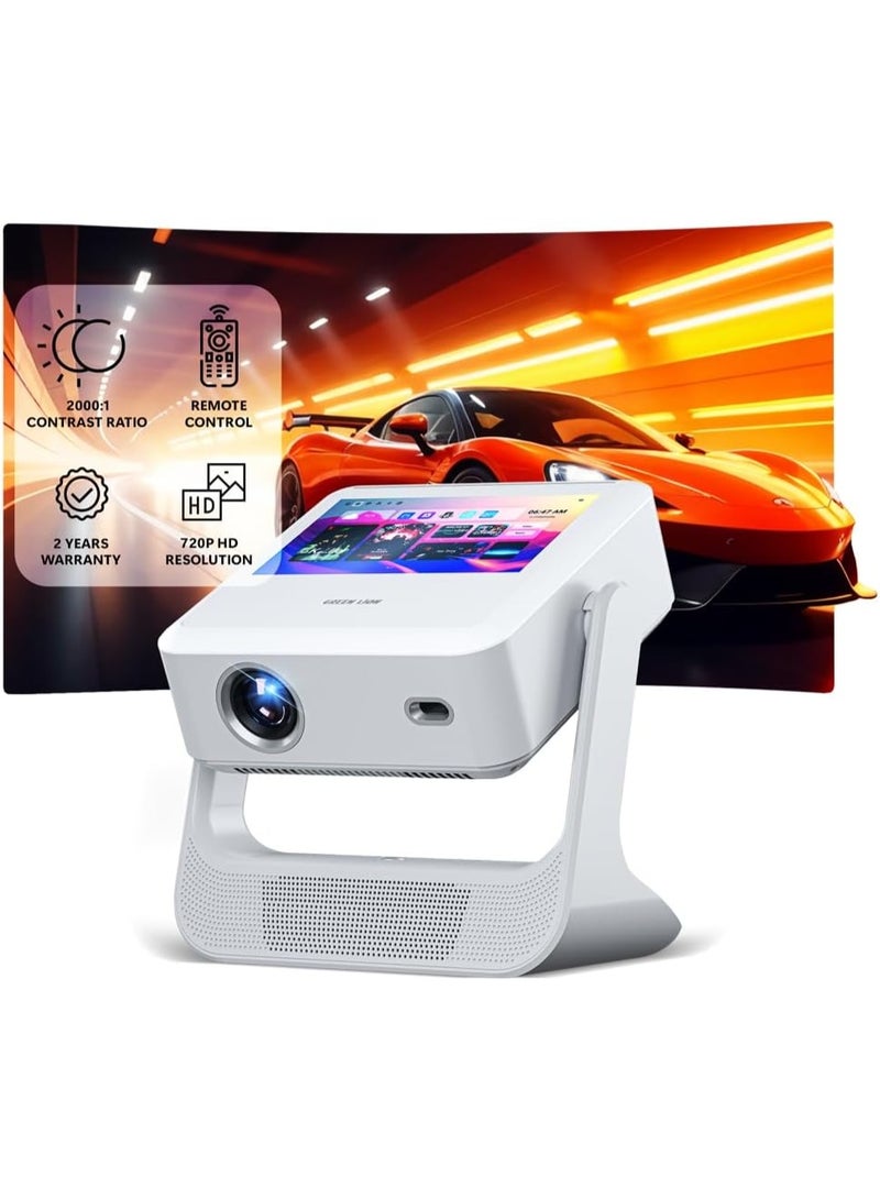 BlueFire A2 PRO Special Screens Smart Touch Projector | Dual 7" Touch & 2.7" LCD Screen Portable Android Projector | 4K Supported 720p HD, 200" Giant Screen, Auto-Focus, Keystone Correction, 180° Rotatable, 5G WiFi, Bluetooth, Dual Speakers for Home Theater & Gaming - Image 3