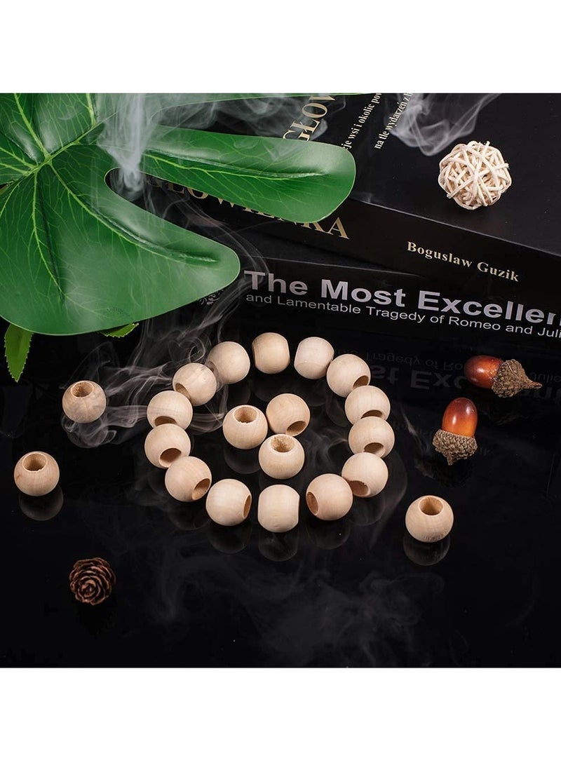 120 Pack Round Wooden Beads Set for DIY Crafts Handmade Decorations Jewelry Making Traditional Beading Garland Farmhouse Decor Hole Size 9mm - Image 3
