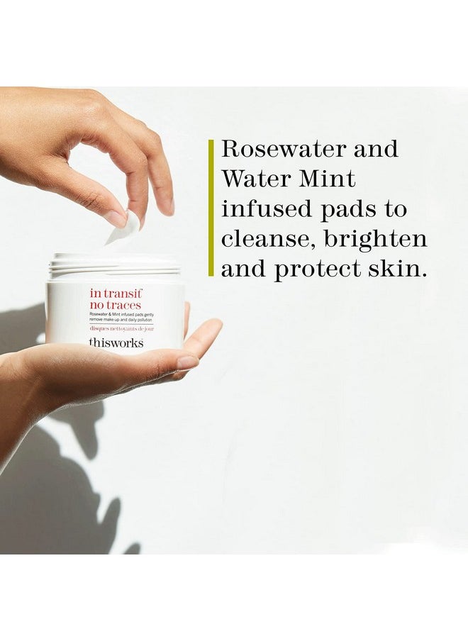 ThisWorks thisworks in transit no traces, Rosewater and Mint Infused Facial Cleansing Pads, Gently Removes Make-Up and Dirt, 60 Pads  - Image 4