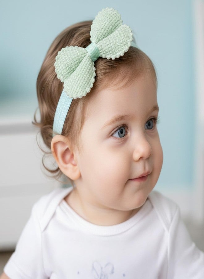 SYGA Baby Headband Set Pack of 3 for Girls 0–3 Years | Soft Stretchable Flower & Bow Hairbands | Comfortable Non-Slip Infant & Toddler Hair Accessories(STYLE-06) - Image 2