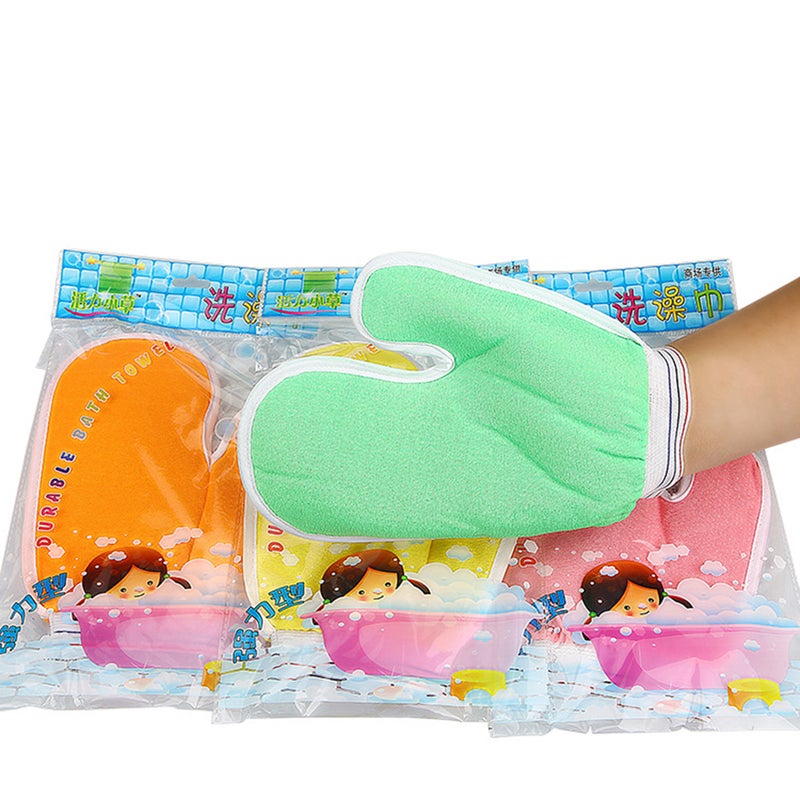 2pcs Bath Exfoliating Glove Thumb Body Scrub Gloves Bath Shower Sauna Scrubber Mitt for Men Women (Random Color) - Image 2