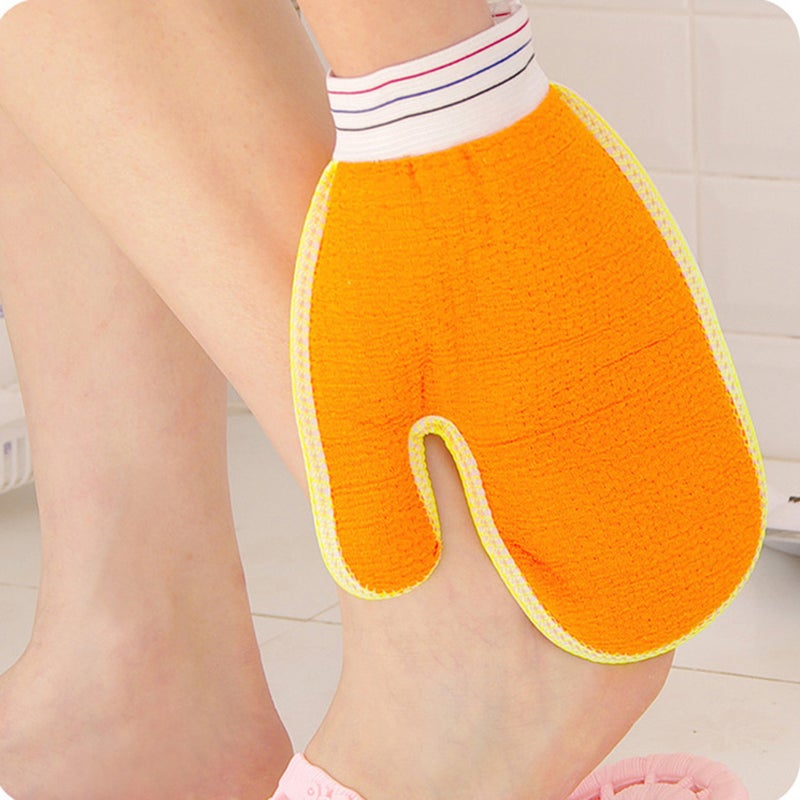 2pcs Bath Exfoliating Glove Thumb Body Scrub Gloves Bath Shower Sauna Scrubber Mitt for Men Women (Random Color) - Image 1