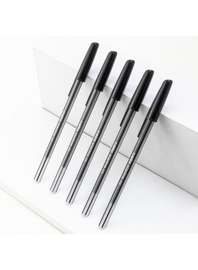 تشيلو 50 قطعة أقلام حبر جاف، تصميم أسطواني مريح لكتابة يومية سلسة بدون تقطع 0.7 ملم، حبر سريع الجفاف ضد البقع، مثالي للطلاب والمكتب والمنزل (أسود) - Image 3