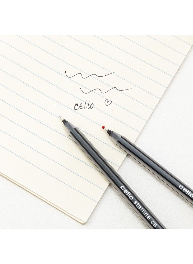 تشيلو 50 قطعة أقلام حبر جاف، تصميم أسطواني مريح لكتابة يومية سلسة بدون تقطع 0.7 ملم، حبر سريع الجفاف ضد البقع، مثالي للطلاب والمكتب والمنزل (أسود) - Image 4