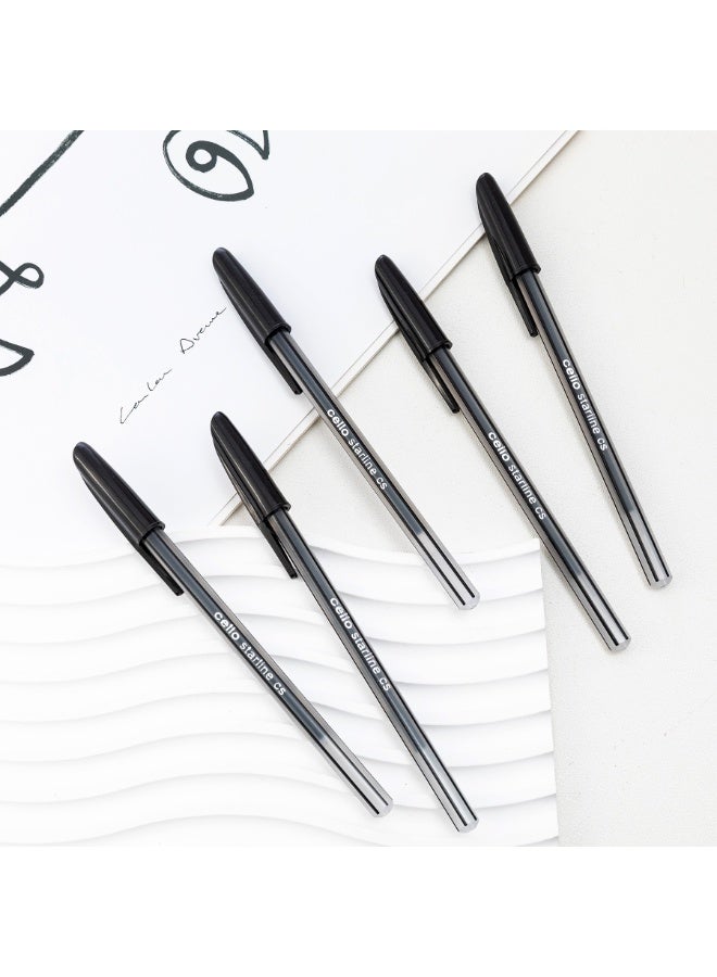 تشيلو 50 قطعة أقلام حبر جاف، تصميم أسطواني مريح لكتابة يومية سلسة بدون تقطع 0.7 ملم، حبر سريع الجفاف ضد البقع، مثالي للطلاب والمكتب والمنزل (أسود) - Image 5