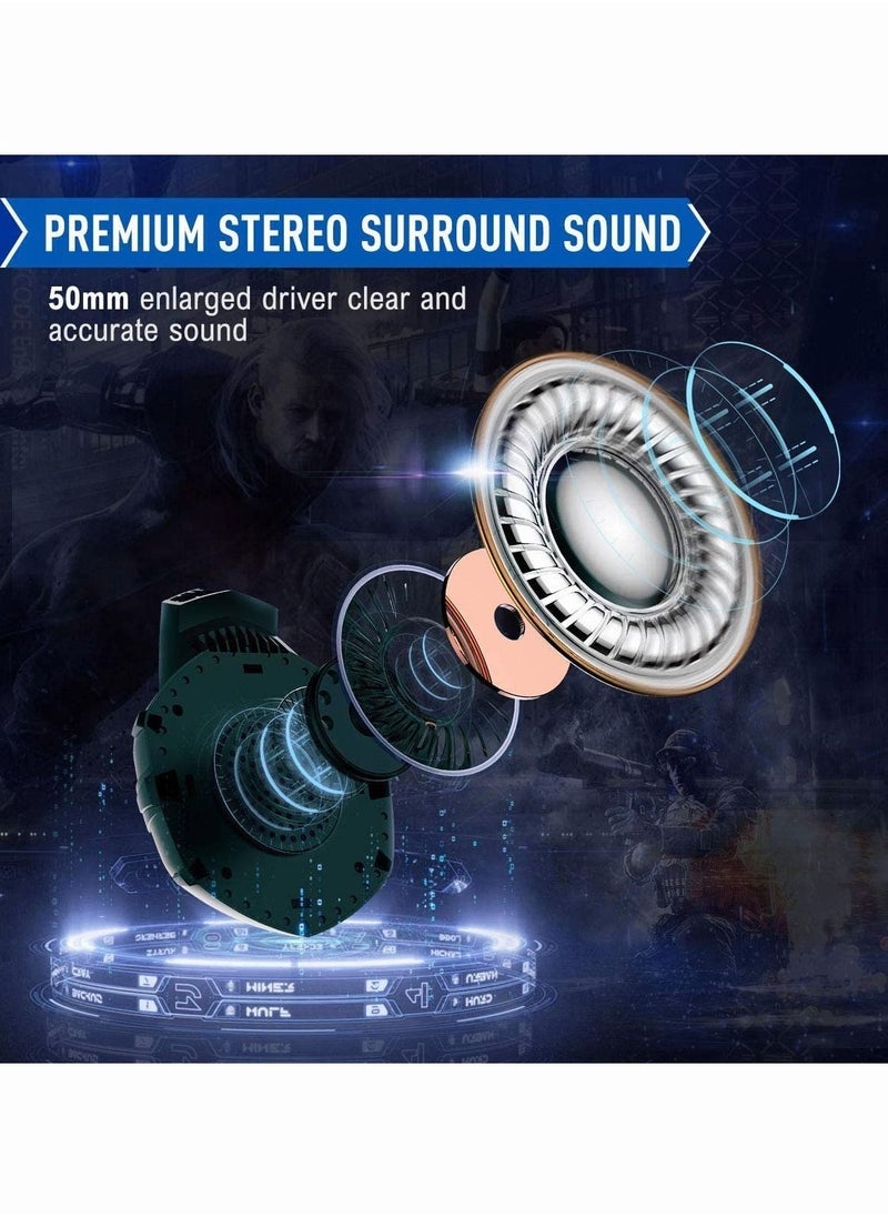 AccLoo - PS4 Gaming Headset with Mic,7.1 Surround Sound & Blue Light,with Noise Canceling for PS4, PC, Mac, weidi gaming - Image 1