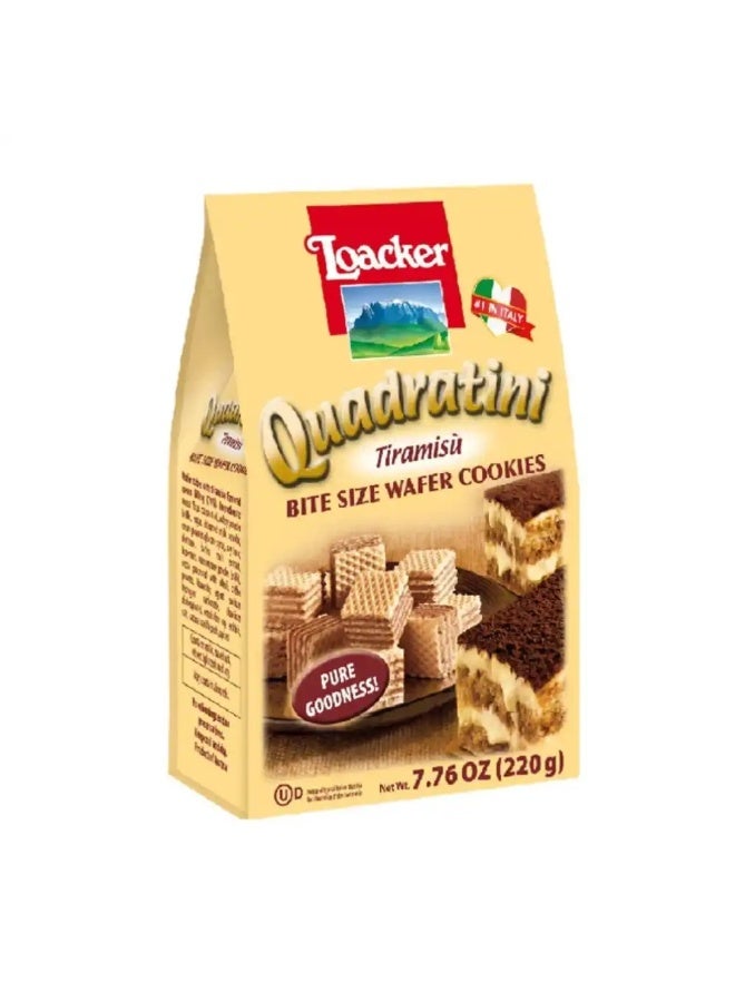 Loacker Quadratini Tiramisu Bite-Size Wafer Cookies 220g - Image 2