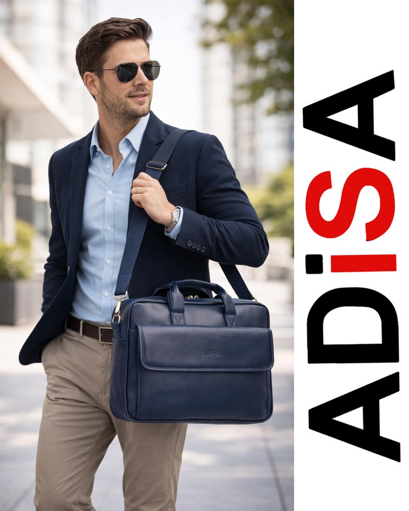 ADISA Laptop Messenger Office Bag Briefcase for Work for Men (LB6052-NAV) - Image 2