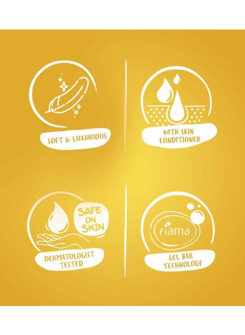 Fiama Gel Bathing Bar Golden Sandalwood Oil and Patchouli with Skin Conditioners for Moisturised Soft and Luxurious Skin 375g 25g  Pack of 3 Soap for Women and Men For All Skin Types - Image 2