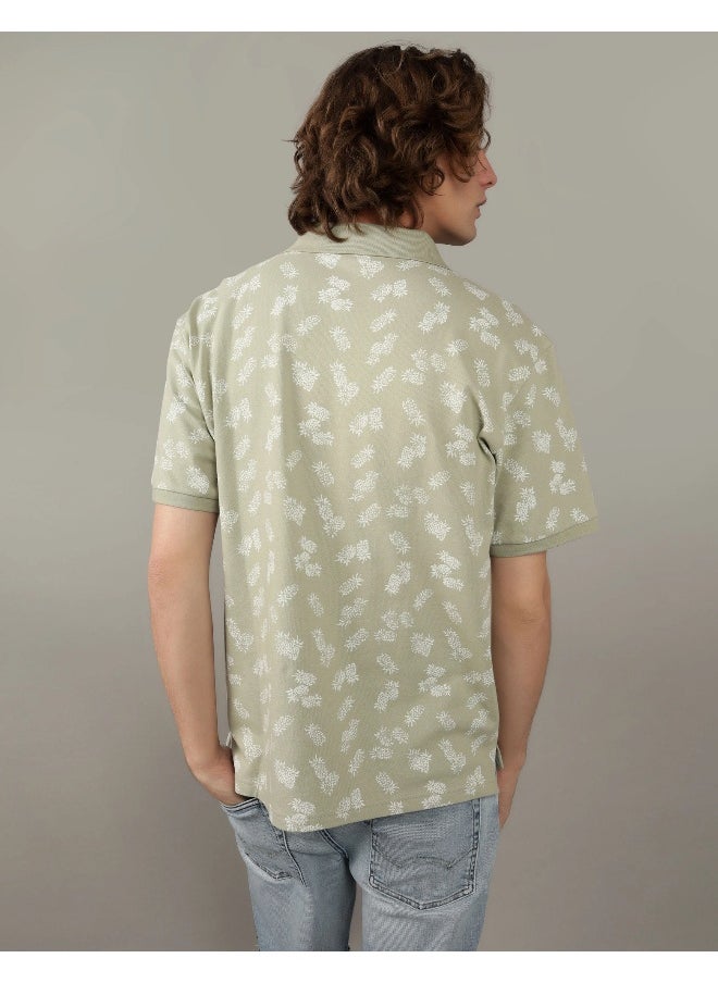 American Eagle Printed Pique Polo Shirt  - Image 2