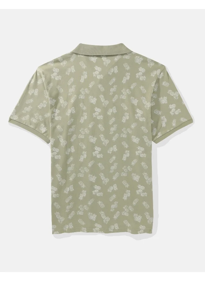 American Eagle Printed Pique Polo Shirt