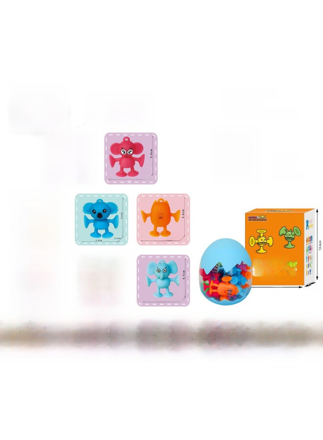 Cute Cartoon Sucker Animal Doll Octopus Suction Sticky Music Toy Children's Educational Science And Education Toys-Color:Animal 12 Color Box Promotional Money - Image 3