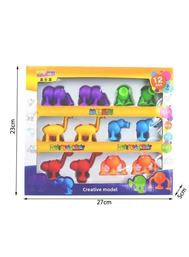 Cute Cartoon Sucker Animal Doll Octopus Suction Sticky Music Toy Children's Educational Science And Education Toys-Color:Animal 12 Color Box Promotional Money - Image 1