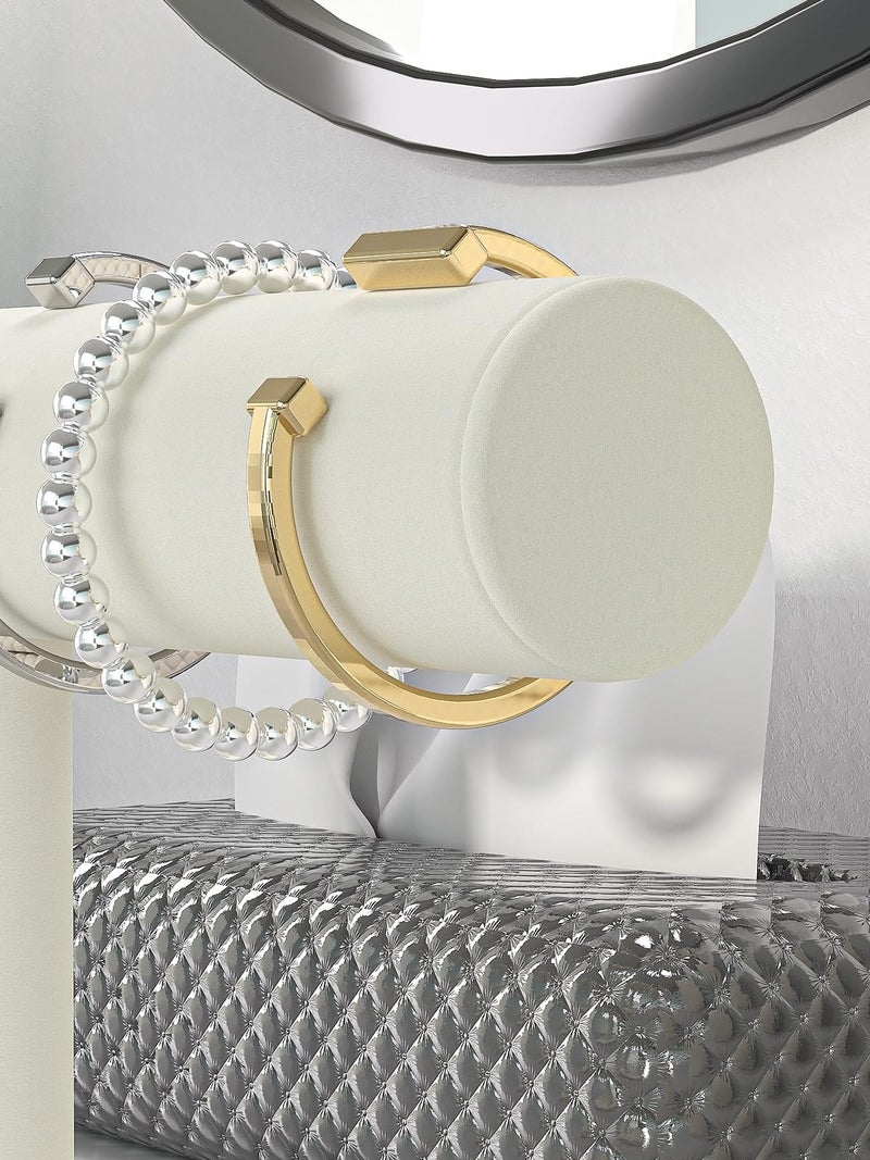 Ausalivan Bracelet Holder Stand,Bracelet Organizer Display for Selling,Bangle Organizer for Women,Watch Storage Holder for Men,Jewelry Business Supplies (Beige) - Image 4