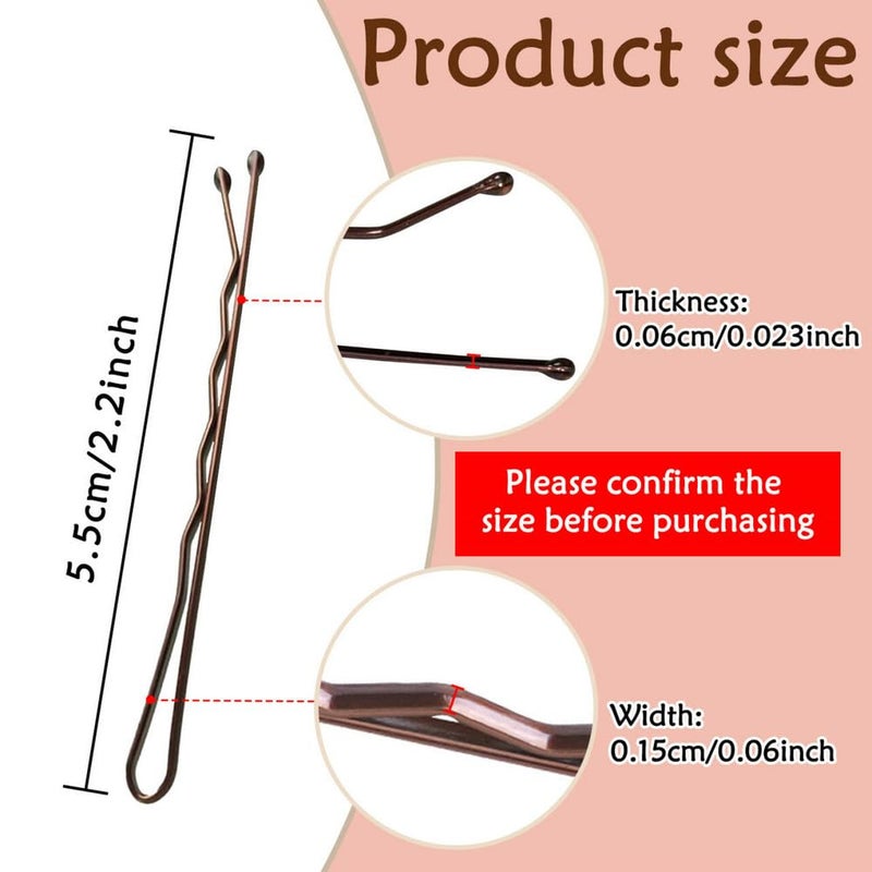 YINGFENG Bobby Pins Brown, 330 Count 2.2 Inch Hair Pins With Cute Box, Premium Bobby Pin For Kids, Girls And Women, Great For All Hair Types - Image 2