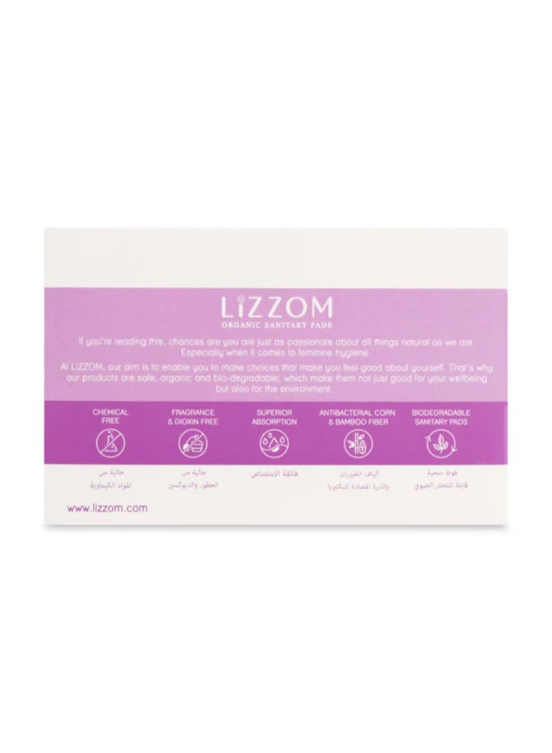 LiZZOM Organic Ultra Thin Regular Sanitary Pads with Wings, 10 Count, Bamboo Top Sheet, Biodegradable Back Sheet - Image 4