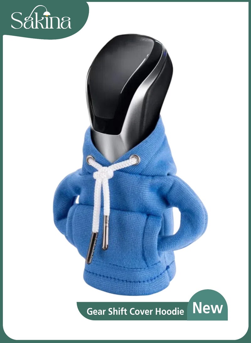 Sakina Gear Shift Hoodie, Gear Shift Cover, Universal Car Shift Knob Hoodie, Mini Hoodie for Car Shifter, Automotive Interior Cute Gadgets, Car Accessories and Decorations(Blue） - Image 1