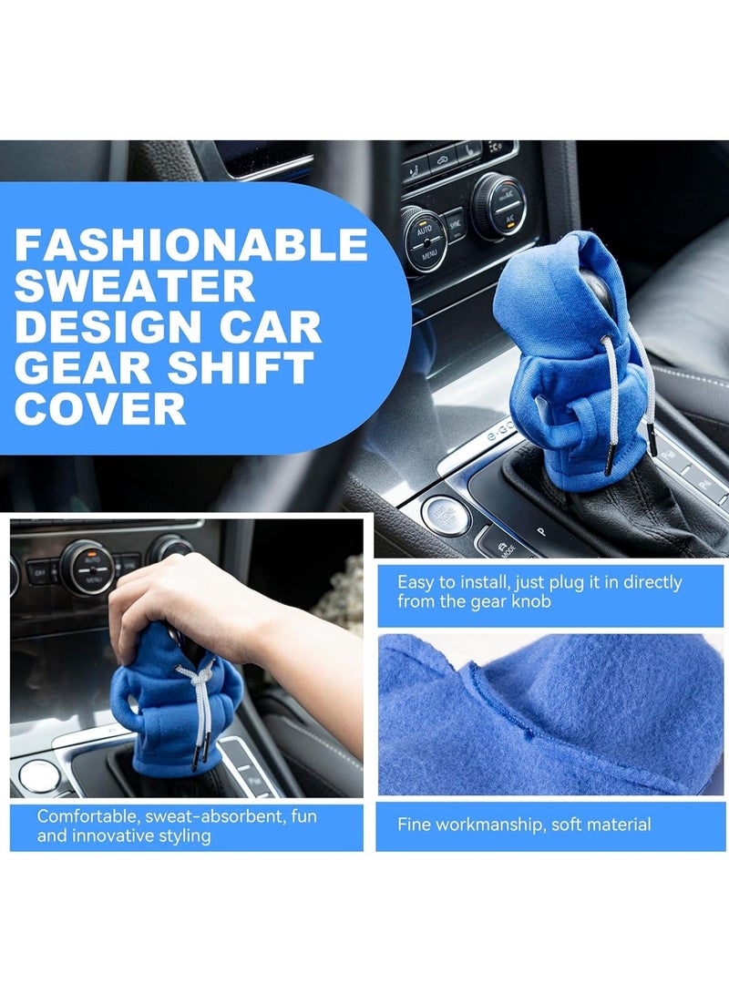 Sakina Gear Shift Hoodie, Gear Shift Cover, Universal Car Shift Knob Hoodie, Mini Hoodie for Car Shifter, Automotive Interior Cute Gadgets, Car Accessories and Decorations(Blue） - Image 2
