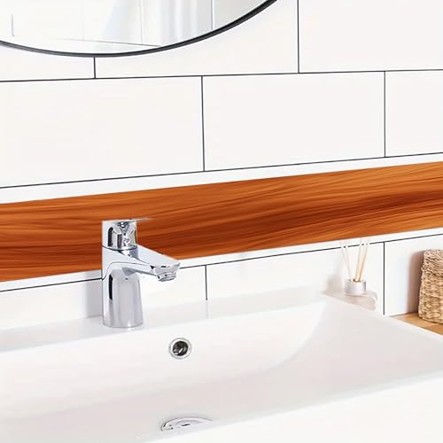 HOMETITUTE Wallpaper Border Peel and Stick Wall Border Wood Grain Decorative Wall Trim Self Adhesive Border for Walls Mirror Frame Accent Strip for Bedroom Bathroom Kitchen Living Room 4x196 Inch - Image 3