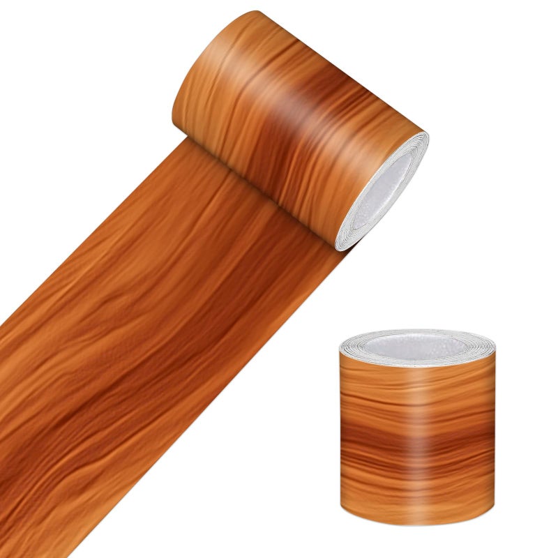 HOMETITUTE Wallpaper Border Peel and Stick Wall Border Wood Grain Decorative Wall Trim Self Adhesive Border for Walls Mirror Frame Accent Strip for Bedroom Bathroom Kitchen Living Room 4x196 Inch - Image 2