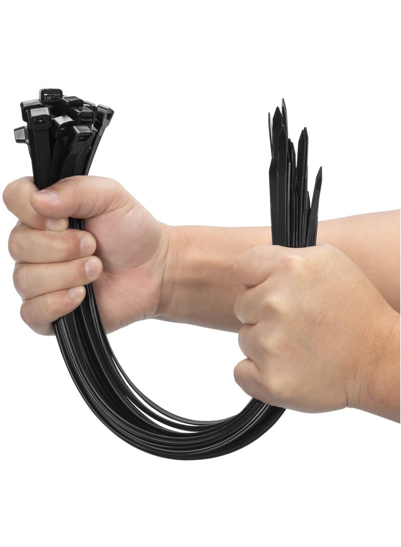 Loquat Cable Ties 500mm x 5mm - Black Nylon Zip Tie Wrap - Self-Locking for Home, Office, Garden, Garage, and Workshop (Pack of 100) - Image 1
