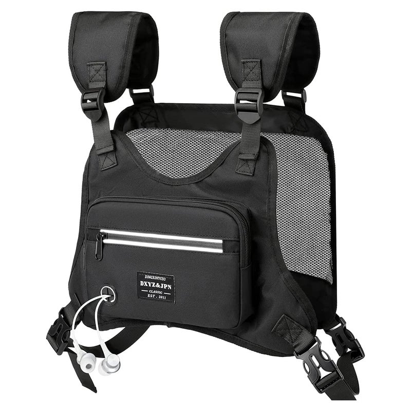 Optifit حقيبة صدر للرجال والنساء، سترة تكتيكية أنيقة لحقيبة الصدر للرجال، حقيبة قابلة للتعديل لحقيبة الصدر للرحلات، التخييم، الجري الليلي، التمارين - Image 1