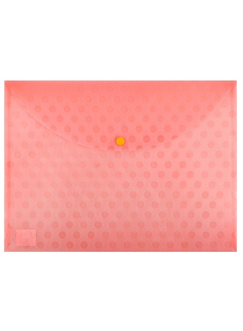 CLIPP 1-Piece Clear Document Bag With Button Closure Orange - Image 1