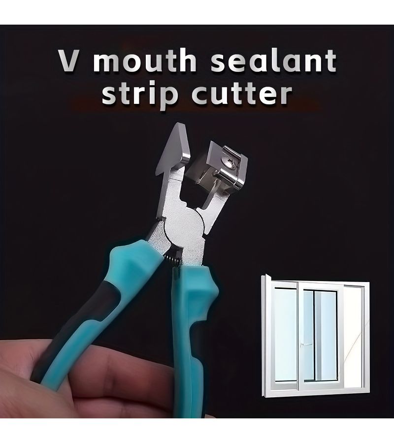 Lake Blue V-Shaped Rubber Strip Scissors 90 Degree Notch Pliers For Sealing Tool - Image 3