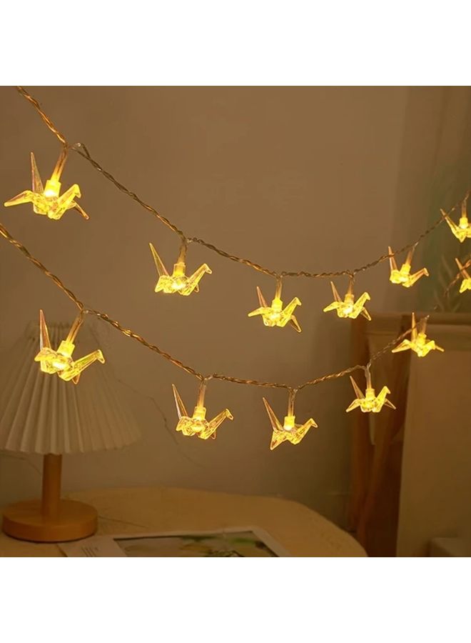 9.84ft 20LED Warm White Paper Crane String Lights Battery Powered For Christmas Wedding Decorations - Image 4