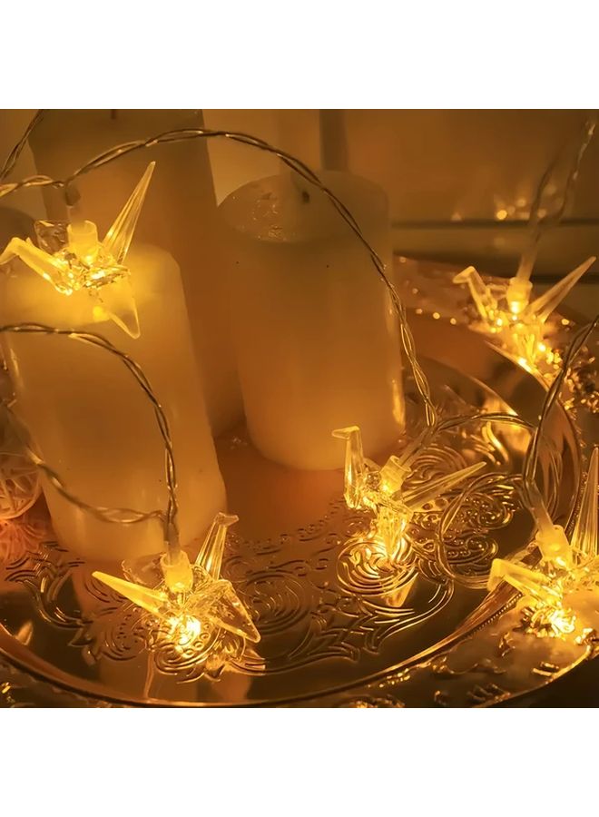 9.84ft 20LED Warm White Paper Crane String Lights Battery Powered For Christmas Wedding Decorations - Image 2