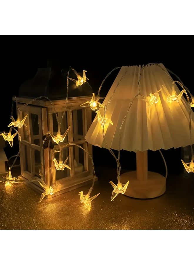 9.84ft 20LED Warm White Paper Crane String Lights Battery Powered For Christmas Wedding Decorations - Image 1