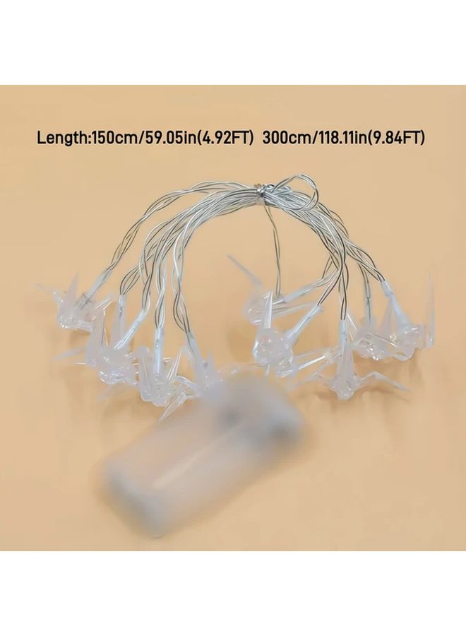 9.84ft 20LED Warm White Paper Crane String Lights Battery Powered For Christmas Wedding Decorations - Image 3