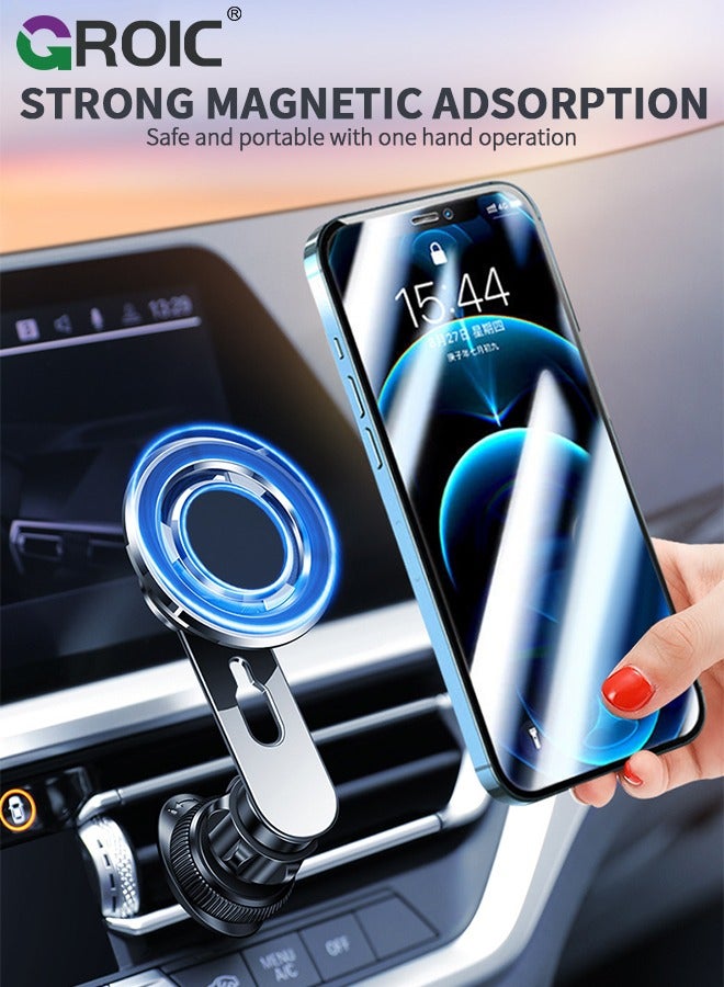 GROIC MagSafe Car Phone Mount, Enjoy Never Blocking Easily Install Hands Free Magnetic Phone Holder, Fit for iPhone 15 Pro Plus Max 14 13 12 Mini MagSafe Case  - Image 4