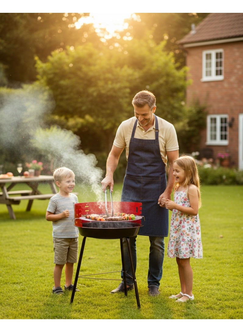 شواية فحم للاستمتاع بالشواء التقليدي، شواية خفيفة الوزن مصنوعة من الألومنيوم والفولاذ المقاوم للصدأ، قائمة بذاتها ومناسبة للاستخدام الخارجي - Image 3