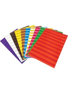 Lino Glittered Line Patterned Paper 10 Colors 10 Lots 20 x 3 cm 