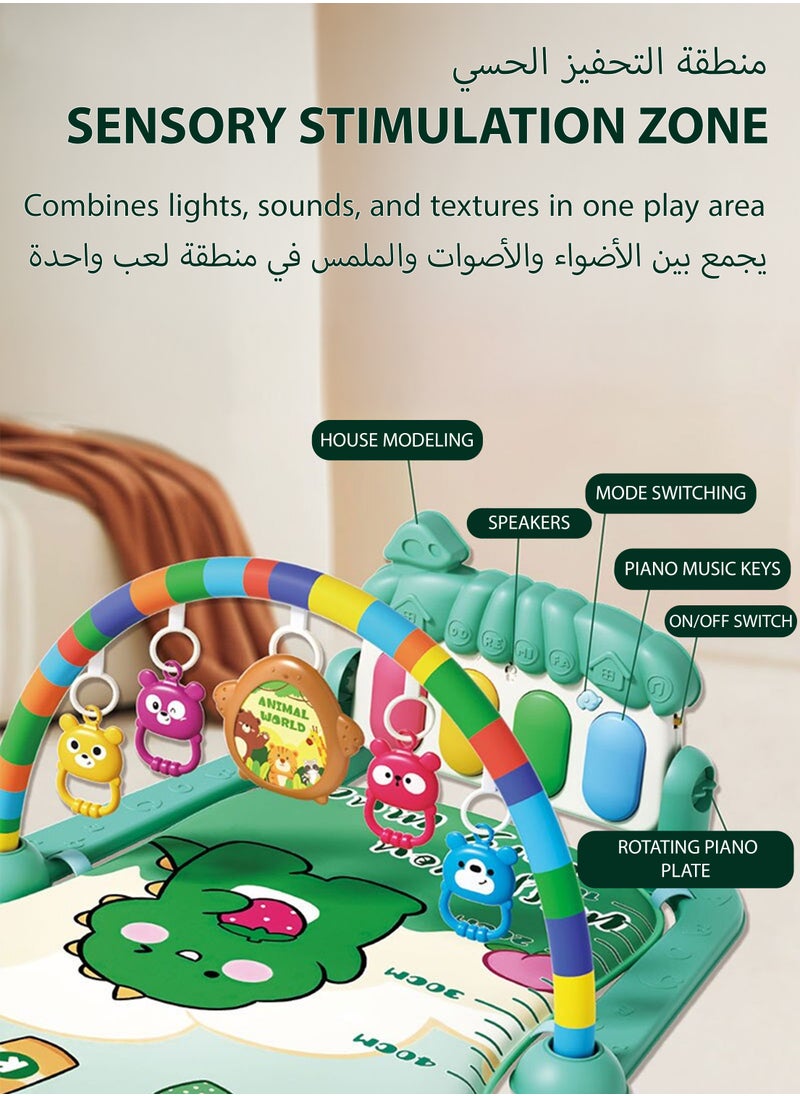 Toshionics Baby’s Fitness Piano with Bright Lights Hanging Rustle Toys and Musical Keyboard Piano Baby Infant Kids Small Children Feeding Crawling Play Mat Piano Toy Fitness Device  Baby Kick and Play Mat Gym and Fitness Rack Musical Baby Toy for 3, 4, 5, 6, 7, 8, 9, 10, 11, and 12 Months Ages  - Image 3