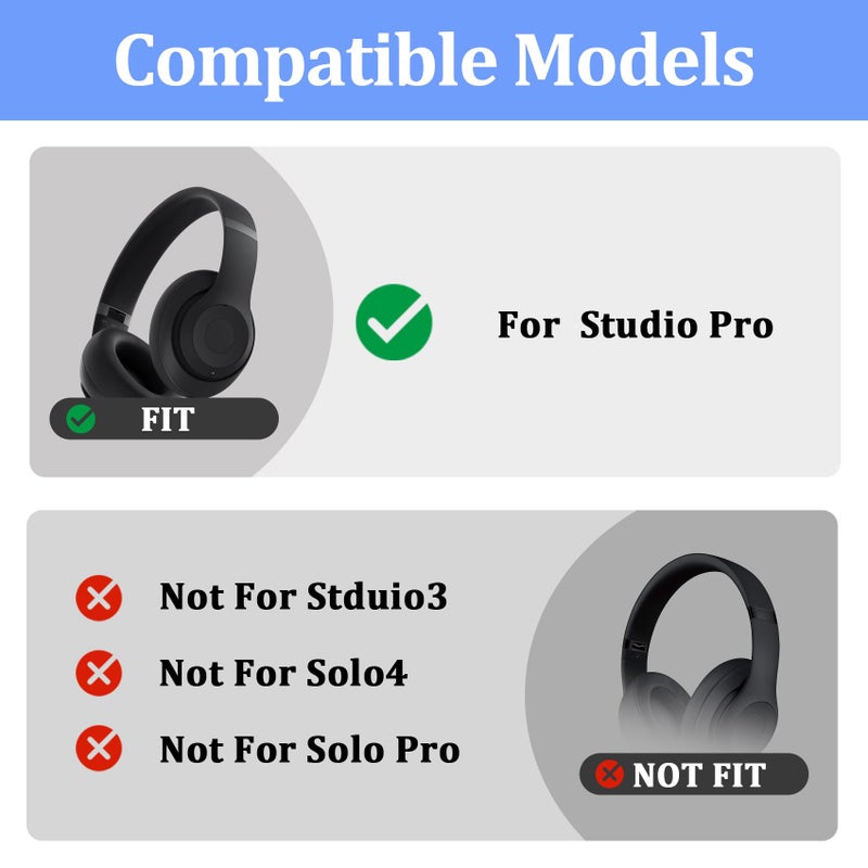 Adhiper Studio Pro Inside Panel Inner Panel Repair Parts Accessories Repair Kit for Beats Studio Proï¼ˆModel A2924ï¼‰ Headphone,Durable Inner Shell Outside Shell Repair Parts(Black) - Image 2