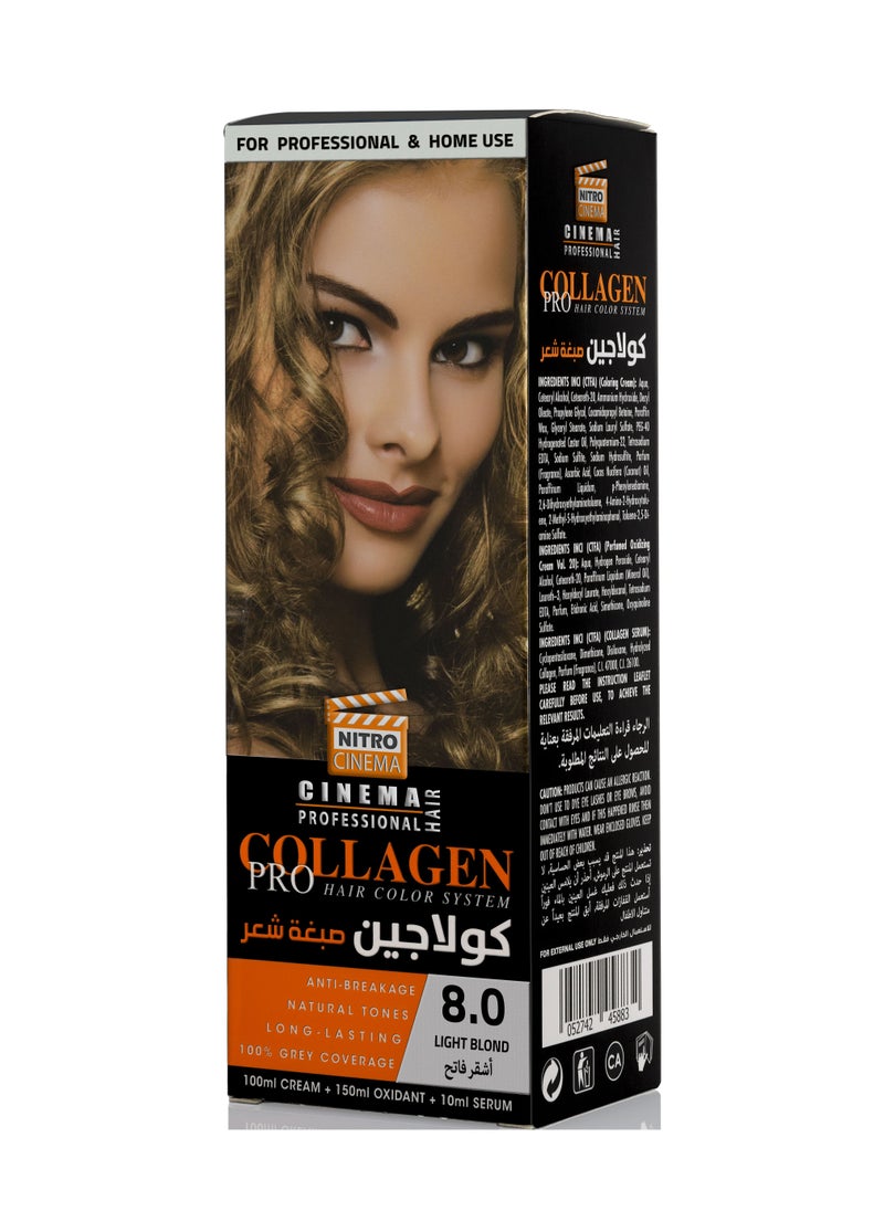NITRO CINEMA - Collagen Pro Hair color Light Blond 8.0 - Image 1
