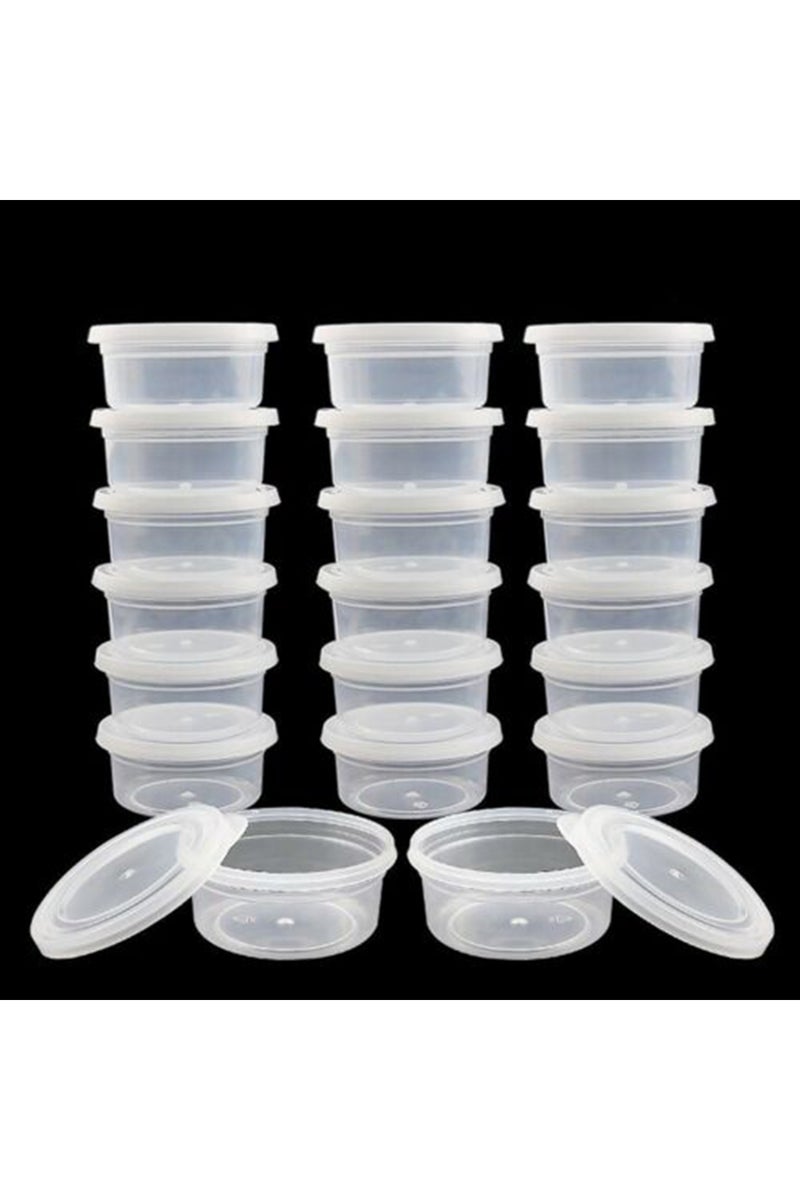 401592 20PCS Foam Ball Round Clear Storage Box Container With Lid Slime Clay Storage Jar Sealed