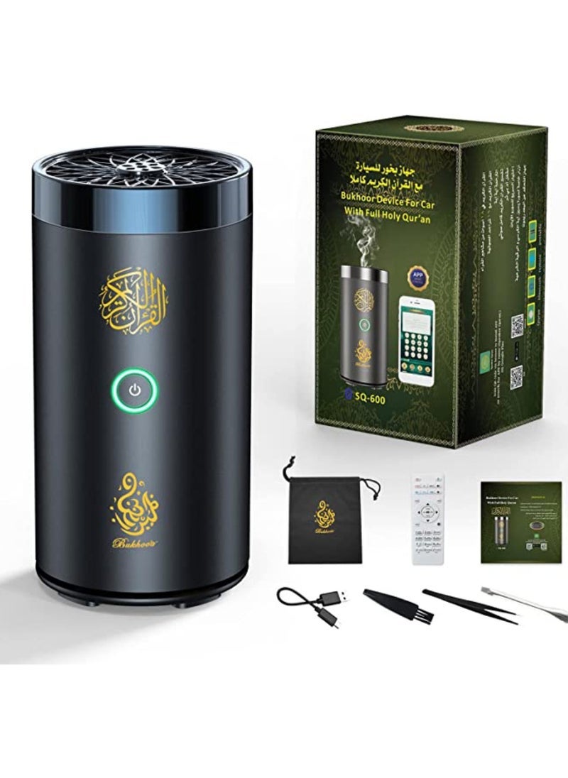 ELTRAZONE Car Bakhoor With Quran Speaker, Portable Arabian Electronic Aromatherapy Incense Burner, Quran Speaker Rechargeable USB-C Aromatherapy Machine Aroma Diffuser Remote And App Control Mini Bakhoor Burner SQ-600 - Image 1