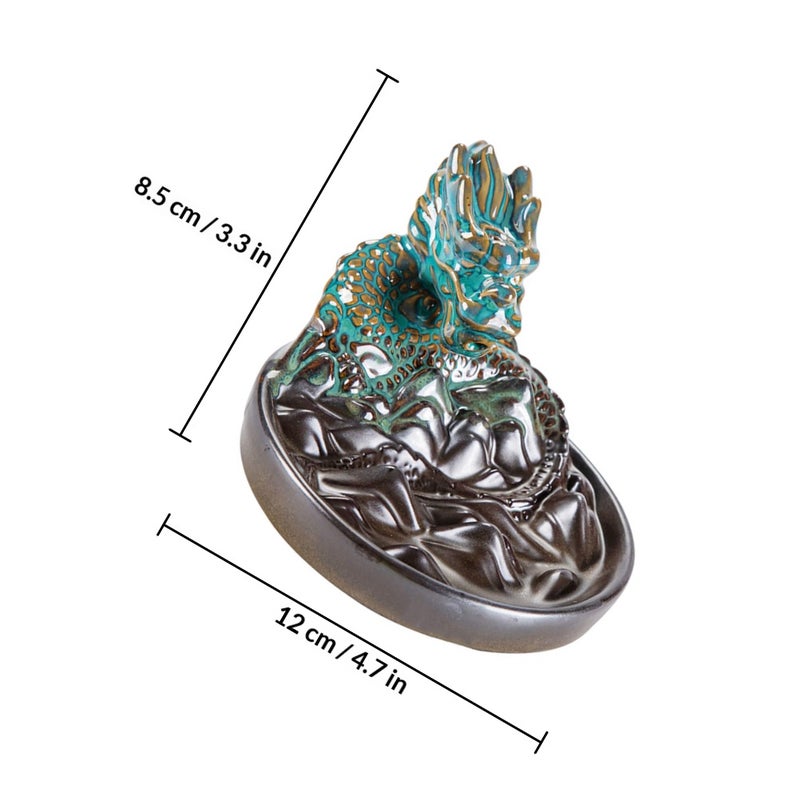 Backflow Incense Burner Vintage Chinese Style Dragon Ceramic Incense Censer - Image 2